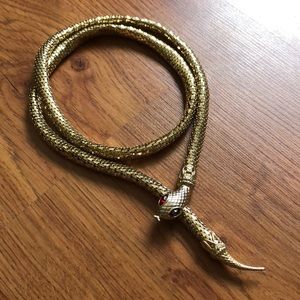 Antique gold snake belt